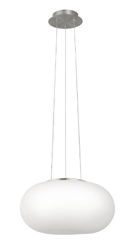 EGLO 86814 Hängeleuchte Opticamit opal-matten Glas, Durchmesser 35 cm, Stahl, nickel-matt