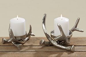 Kerzenständer Kerzenleuchter Metall Geweih Advent Tischdeko Leuchter