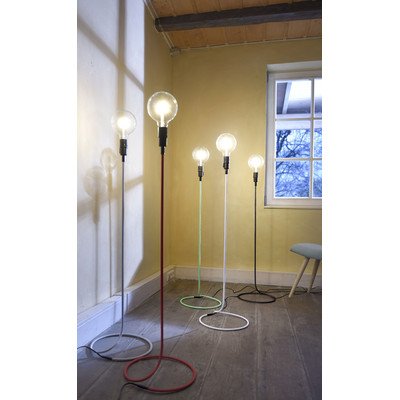 Vintage Stand Lampe Beistell Steh Leuchte Strahler Textil grau Leuchten Direkt 11017-15
