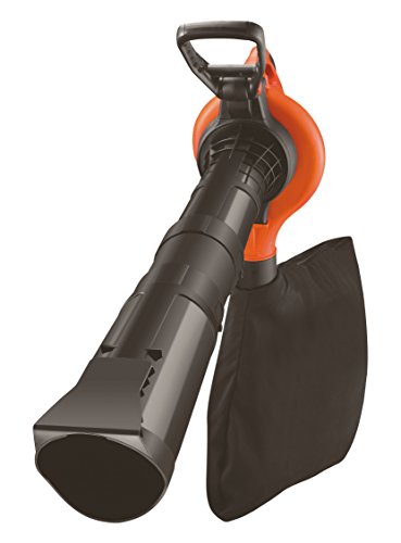 Black+Decker 3-in-1 Set Elektro-Laubsauger Metall-Häckslerrad (inkl. Sauger, Blasrohr, aufsteckbarer Laubrechen und Schulterpolster, 418 km/h Blasgeschwindigkeit, 3000 W) GW3050, schwarz orange