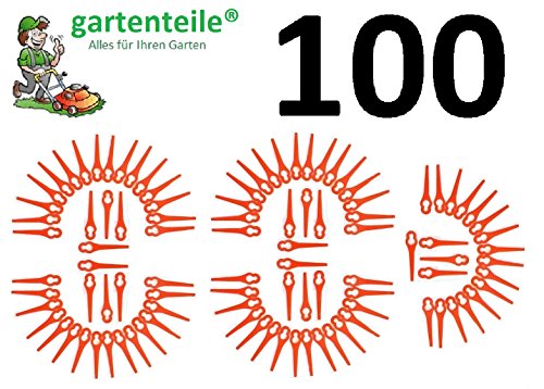 100 Kunststoffmesser passend für Einhell Akku Rasentrimmer BG-CT 18 Li, RG-CT 18/1, GE-CT 18 Li, GE-CT 18 Li Solo